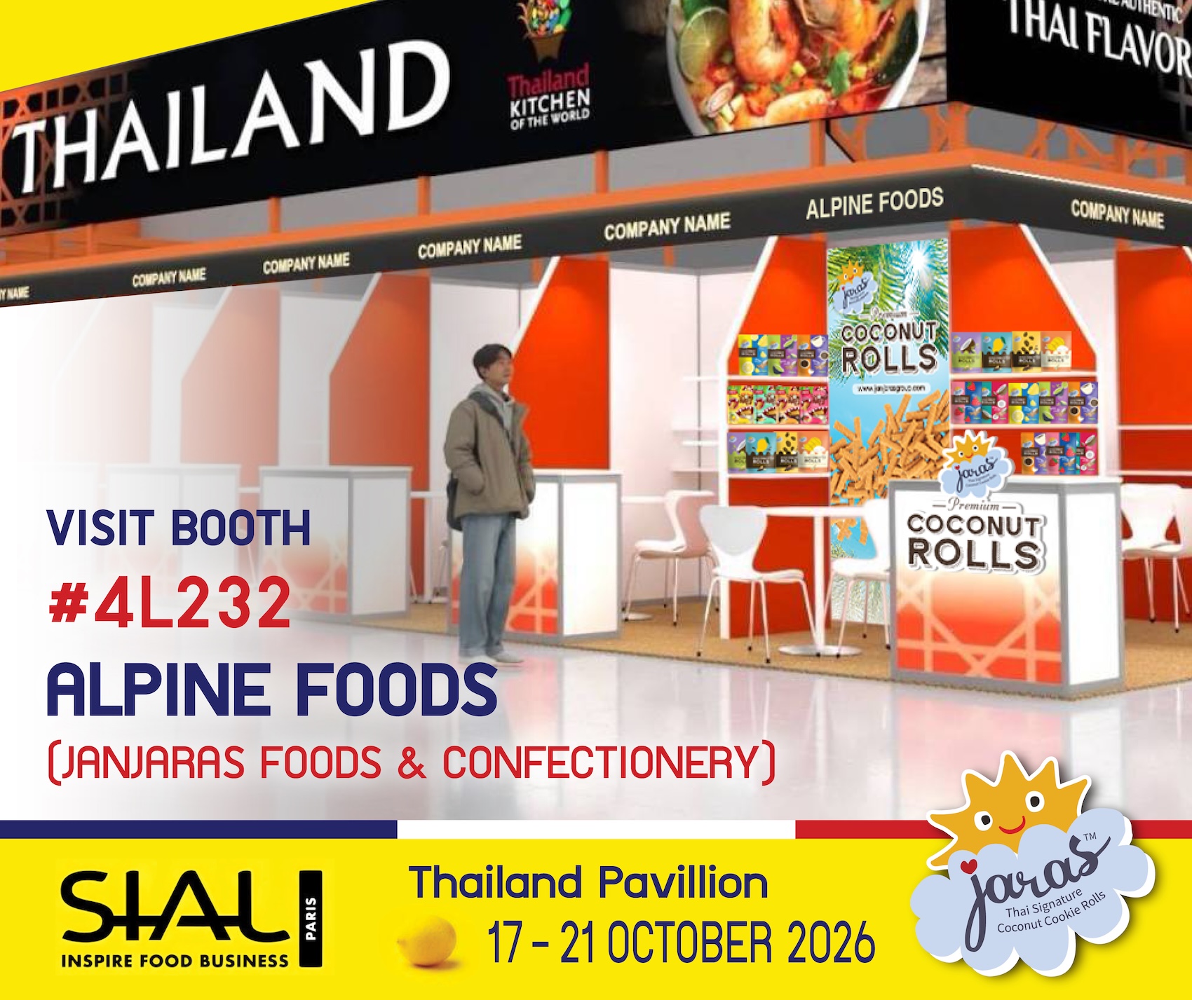 JANJARAS FOODS & CONFECTIONERY (Alpine Foods) ปักหมุดเวทีโลกงาน SIAL Paris 2026 ชูศักยภาพผู้ผลิต Premium Coconut Rolls มาตรฐานสากล